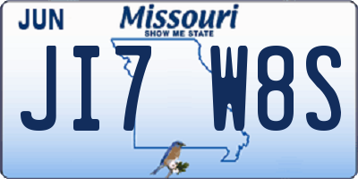 MO license plate JI7W8S