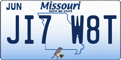MO license plate JI7W8T