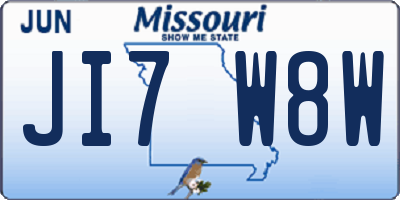 MO license plate JI7W8W