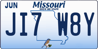 MO license plate JI7W8Y