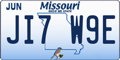 MO license plate JI7W9E