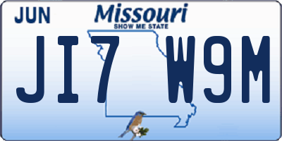 MO license plate JI7W9M