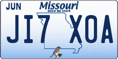 MO license plate JI7X0A