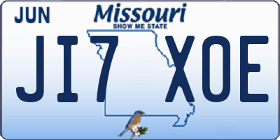 MO license plate JI7X0E