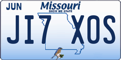 MO license plate JI7X0S