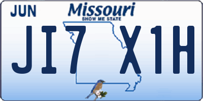 MO license plate JI7X1H