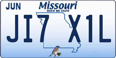 MO license plate JI7X1L