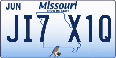 MO license plate JI7X1Q