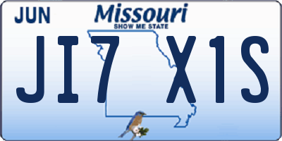 MO license plate JI7X1S