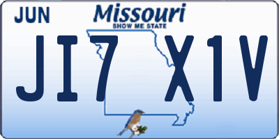 MO license plate JI7X1V