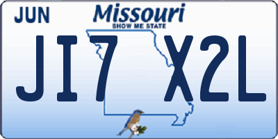MO license plate JI7X2L