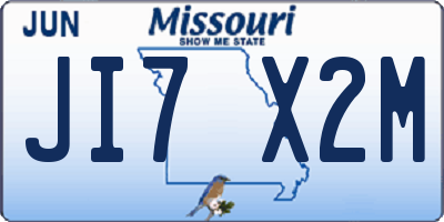 MO license plate JI7X2M