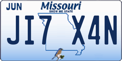 MO license plate JI7X4N