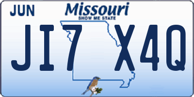 MO license plate JI7X4Q