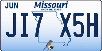 MO license plate JI7X5H