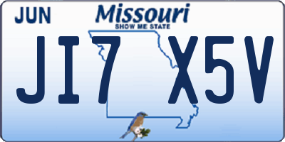 MO license plate JI7X5V