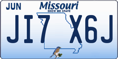 MO license plate JI7X6J