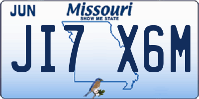 MO license plate JI7X6M