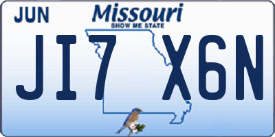 MO license plate JI7X6N