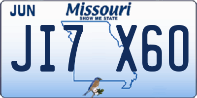 MO license plate JI7X6O
