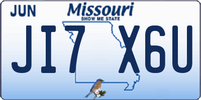 MO license plate JI7X6U