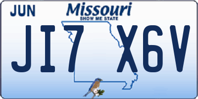 MO license plate JI7X6V