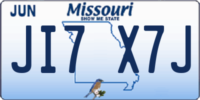 MO license plate JI7X7J