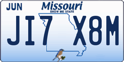 MO license plate JI7X8M