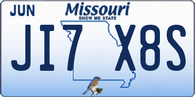 MO license plate JI7X8S