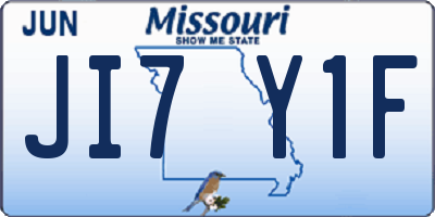 MO license plate JI7Y1F