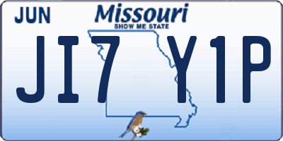 MO license plate JI7Y1P