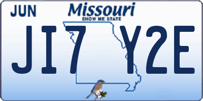MO license plate JI7Y2E