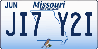 MO license plate JI7Y2I