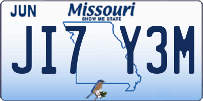 MO license plate JI7Y3M