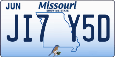 MO license plate JI7Y5D