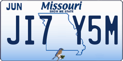 MO license plate JI7Y5M