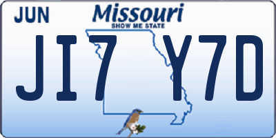 MO license plate JI7Y7D