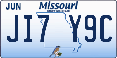 MO license plate JI7Y9C