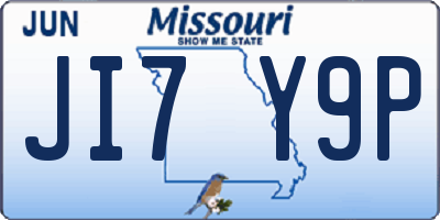 MO license plate JI7Y9P