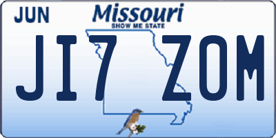MO license plate JI7Z0M