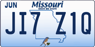 MO license plate JI7Z1Q