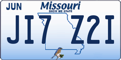 MO license plate JI7Z2I