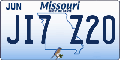 MO license plate JI7Z2O