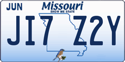 MO license plate JI7Z2Y