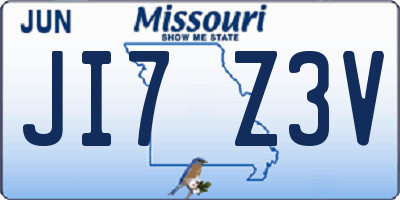 MO license plate JI7Z3V