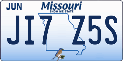 MO license plate JI7Z5S