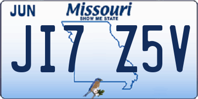 MO license plate JI7Z5V