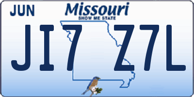 MO license plate JI7Z7L