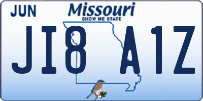 MO license plate JI8A1Z
