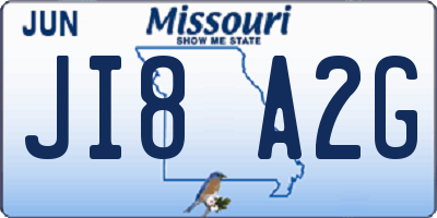 MO license plate JI8A2G